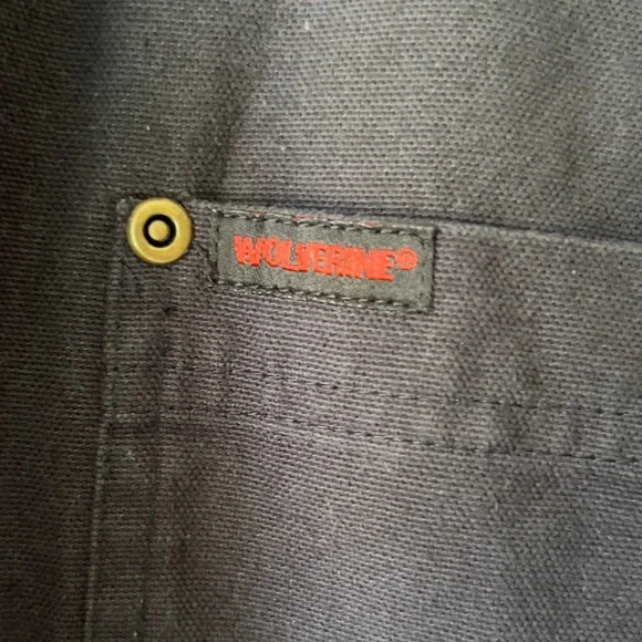Wolverine Charcoal black Flannel Lined Canvas Shirt Jacket Size XL
